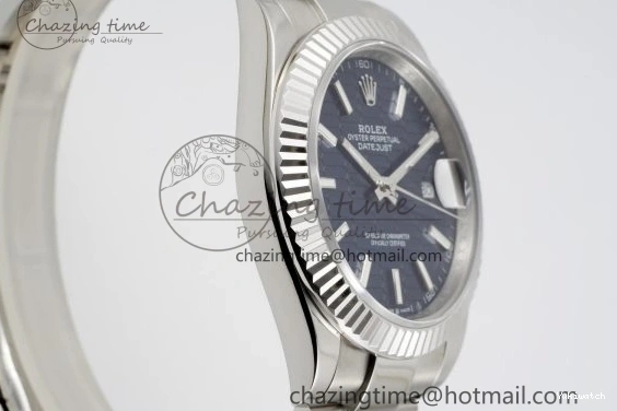 Bracelet Steel JDF DateJust on SS Dial Blue V2 VR3235 41 904L Oyster Textured 0309